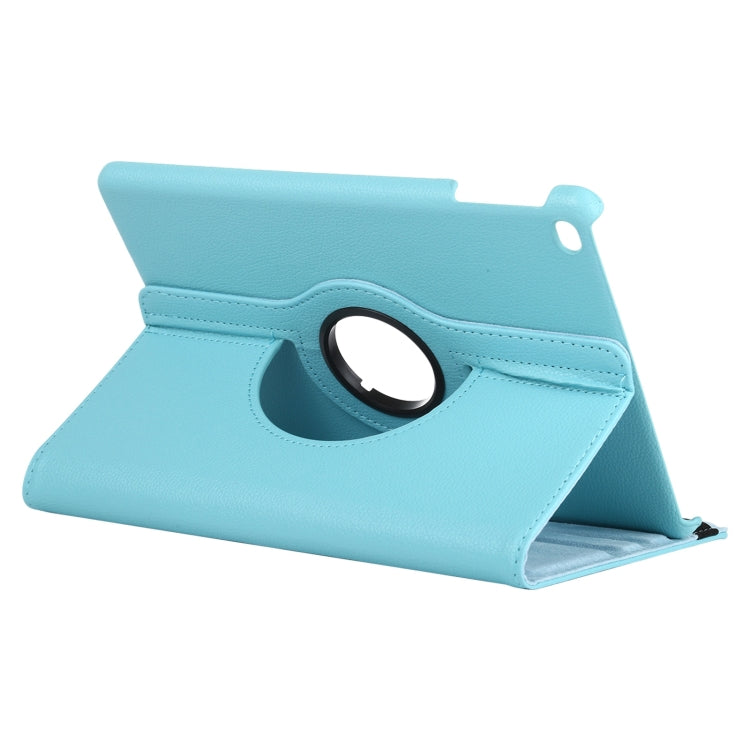 For iPad 9.7 (2018) & iPad 9.7 (2017) & Air 2 & Air 360 Degree Rotation Litchi Texture Leather Case with 2 Gears Holder(Blue) by buy2fix
