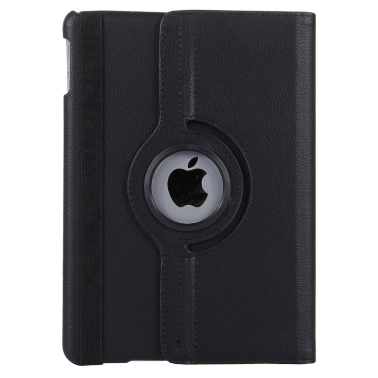 For iPad 9.7 (2018) & iPad 9.7 (2017) & Air 2 & Air 360 Degree Rotation Litchi Texture Leather Case with 2 Gears Holder(Black) by buy2fix