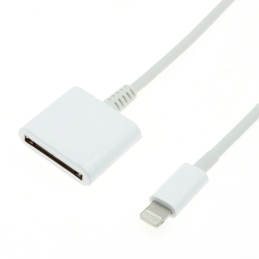 8 Pin Male to 30 Pin Female Sync Data Cable Adapter, Cable Length: 14cm(White) by buy2fix