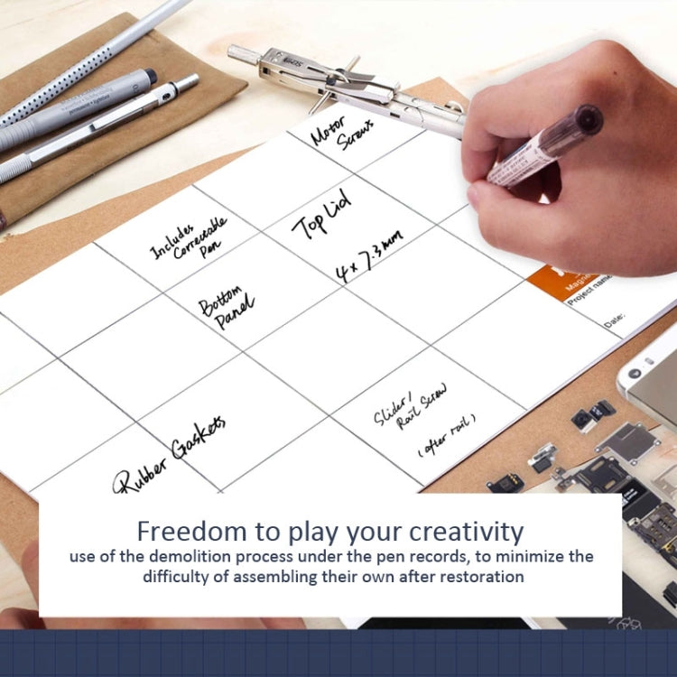 JAKEMY JM-Z09 25cm x 20cm Magnetic Project Mat with Marker Pen for iPhone / Samsung Repairing Tools by JAKEMY