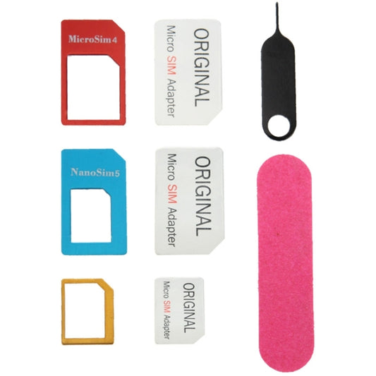 Nano SIM to Micro SIM Card Adapter + Nano SIM to Standard SIM Card Adapter + Micro SIM to Standard SIM Card Adapter + Sim Card Tray Holder Eject Pin Key Tool with Double Sided Tape for iPhone 5 & 5S, iPhone 4 & 4S, 3GS / 3G by buy2fix