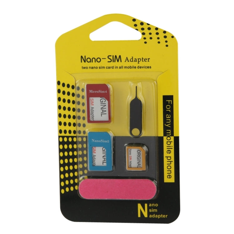 Nano SIM to Micro SIM Card Adapter + Nano SIM to Standard SIM Card Adapter + Micro SIM to Standard SIM Card Adapter + Sim Card Tray Holder Eject Pin Key Tool with Double Sided Tape for iPhone 5 & 5S, iPhone 4 & 4S, 3GS / 3G by buy2fix