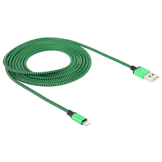 2A Woven Style USB to 8 Pin Sync Data / Charging Cable, Cable Length: 1m(Green) by buy2fix