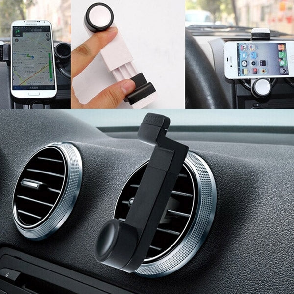 Portable Air Vent Car Mount Holder, For iPhone, Galaxy, Sony, Lenovo, HTC, Huawei, and other Smartphones (White + Grey)(White) by buy2fix