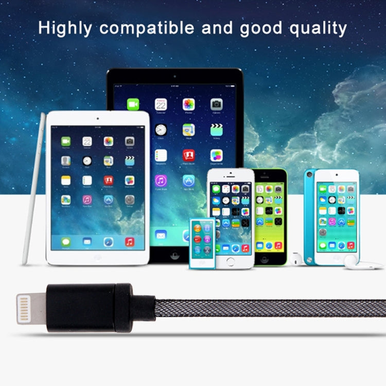 Net Style Metal Head USB to 8 Pin Data / Charger Cable, Cable Length: 25cm(White) by buy2fix