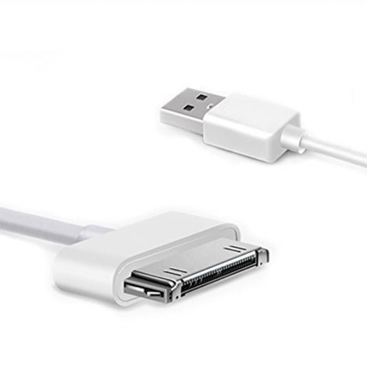 30 Pin Male to USB Male Charging & Data Sync Cable for iPad / 2 / 3, iPhone 4 & 4s, iPod Nano, iPod Touch, Length: 1m(White) by buy2fix
