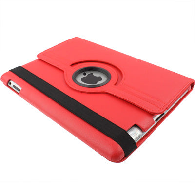 360 Degree Rotatable PU Leather Case with Sleep / Wake-up Function & Holder for New iPad (iPad 3) / iPad 2, Red(Red) by buy2fix
