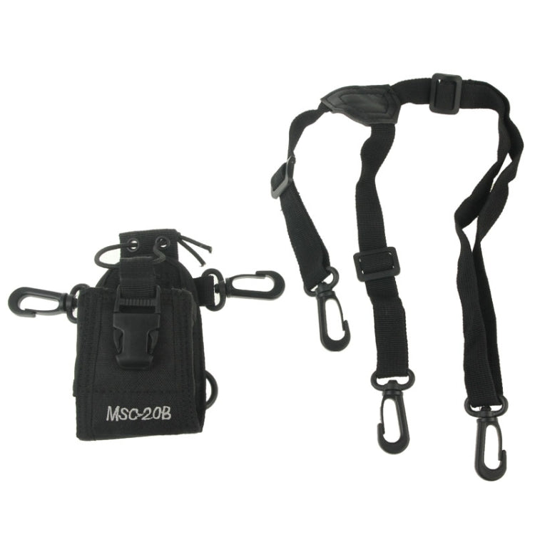 MSC20B Universal Nylon Carry Case Series Holster with Strap for Walkie Talkie by buy2fix