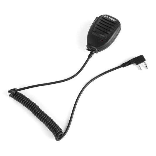 Baofeng Clip-on Speaker Microphone for Walkie Talkies, 3.5mm + 2.5mm Earphone + Mic Plug(Black) by buy2fix