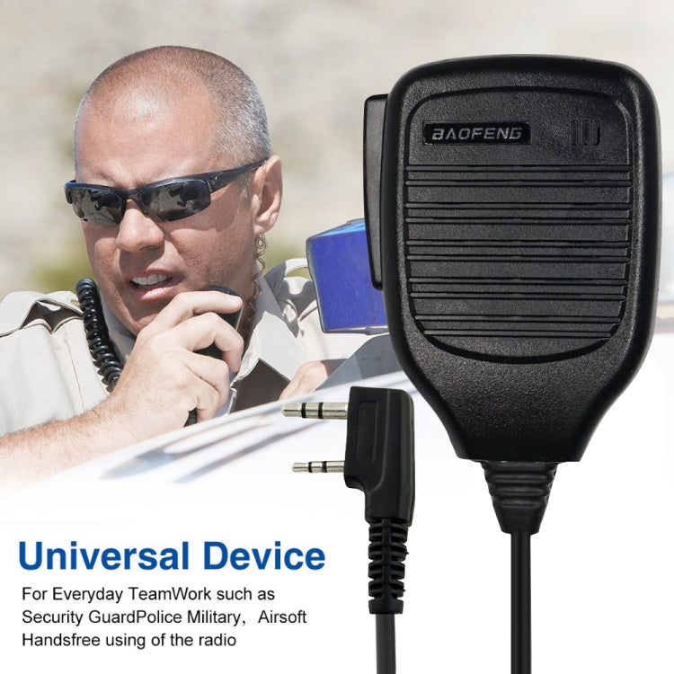 Clip-on Speaker Microphone for Walkie Talkies, 3.5mm + 2.5mm Earphone + Mic Plug(Black) by buy2fix