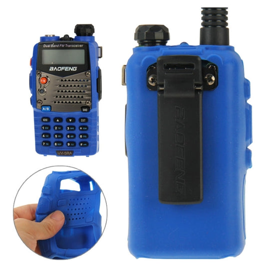Pure Color Silicone Case for UV-5R Series Walkie Talkies(Blue) by buy2fix