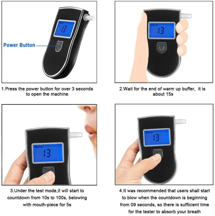 3 digitals LCD Display Breath Alcohol Tester Analyzer(Black) by buy2fix