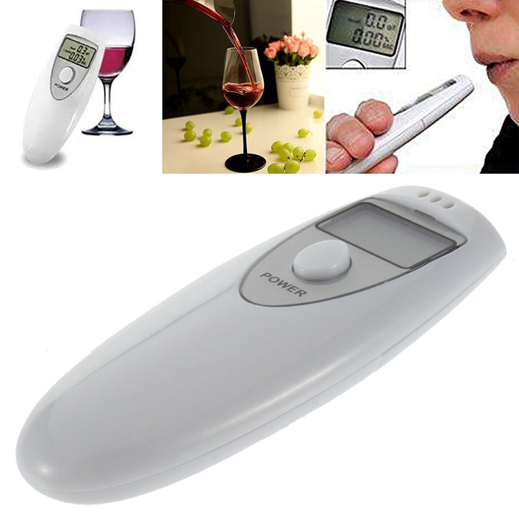 Digital LCD Display Breath Alcohol Tester with Audible Alert(White) by buy2fix