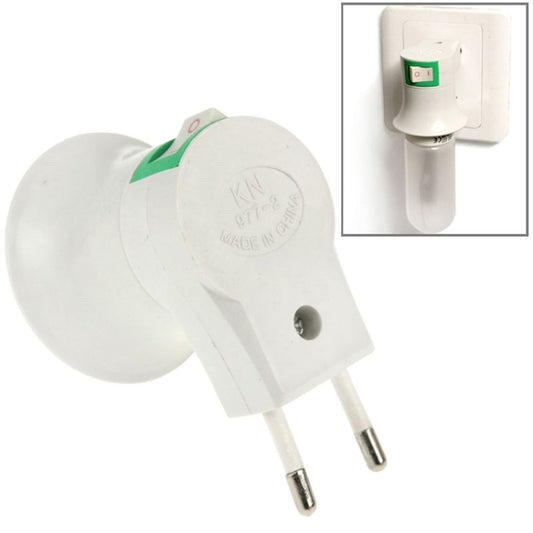 E27 to EU Plug Lamp Bulb Socket with Power Switch by buy2fix