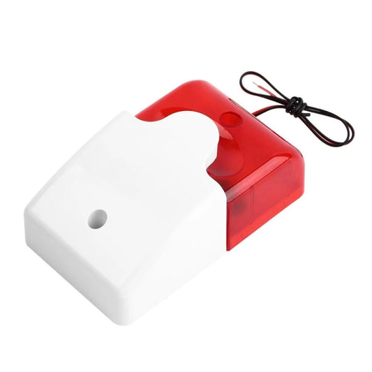 Mini Wired Red Strobe Siren for Burglar Security Alarm(White) by buy2fix