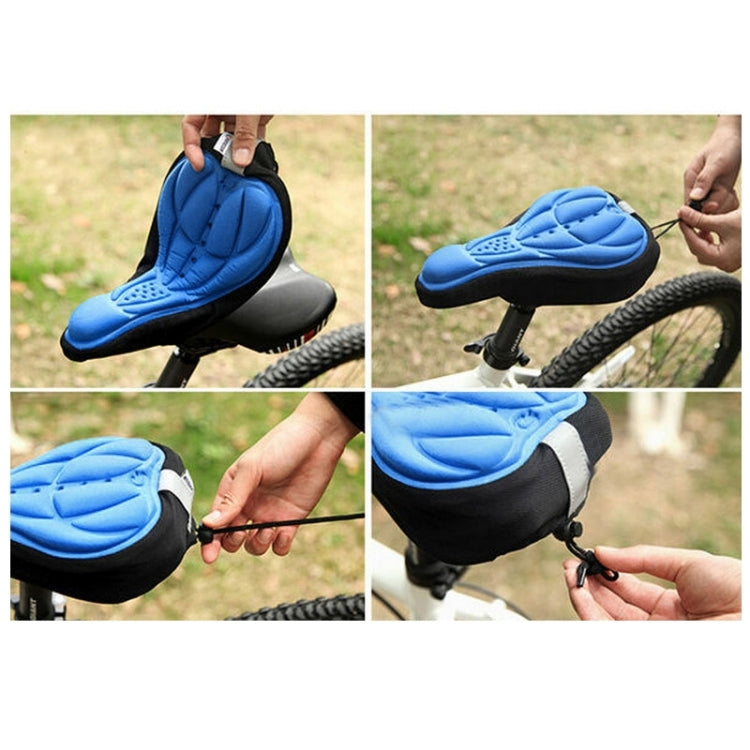 3D Silicone Lycra Nylon & Gel Pad Bicycle Seat Saddle Cover, Soft Cushion Fits for Kinds of Bikes(Blue) by buy2fix