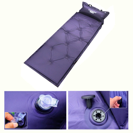 Automatic Inflatable Sleeping Pad Moisture Proof Pad with Pillow(Purple) by buy2fix