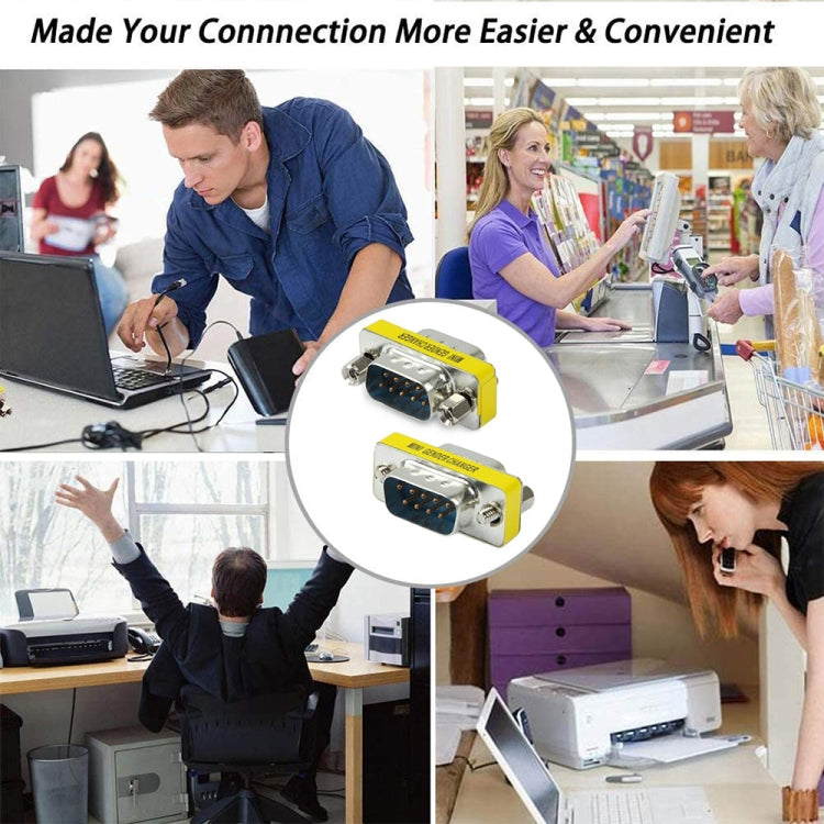 Serial RS232 DB9 9 Pin Male to Male Adapter Converter(White) by buy2fix