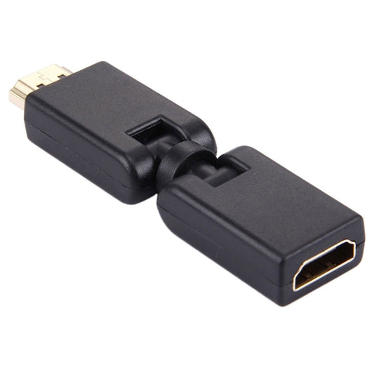 HDMI 19 Pin Male to Female 360 Degree SWIVEL Adaptor (Gold Plated)(Black) by buy2fix