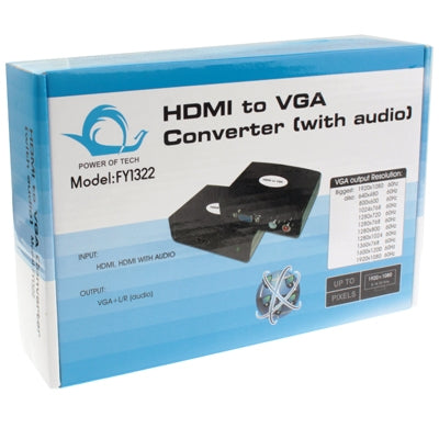 HDMI to VGA Converter with Audio (FY1322)(Black) by buy2fix