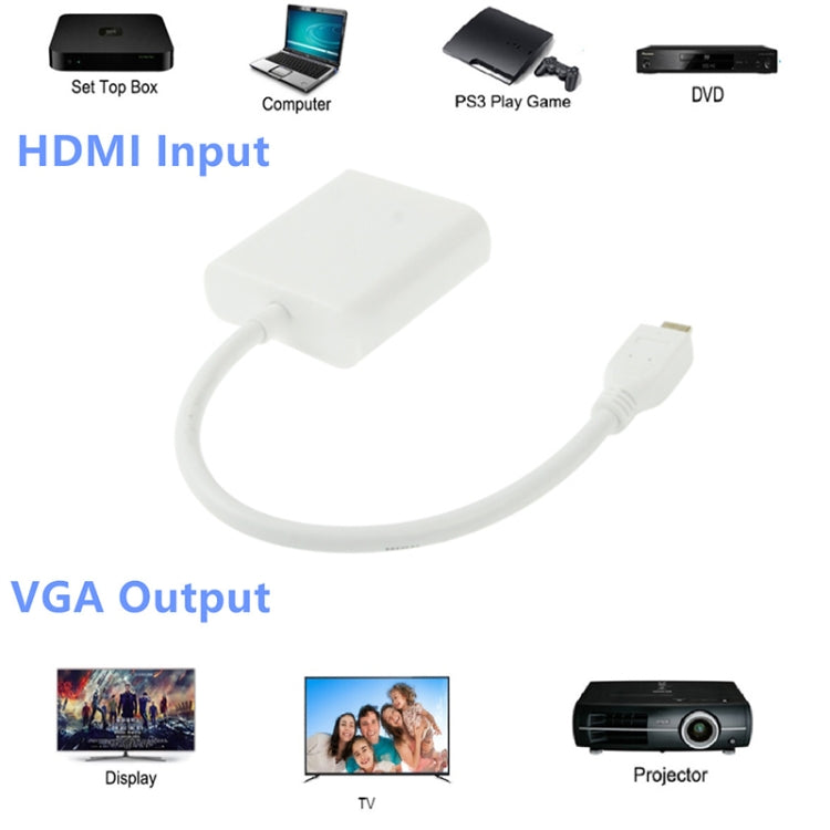 22cm Micro HDMI Male to VGA Female Video Adapter Cable, Support Full HD 1080P by buy2fix