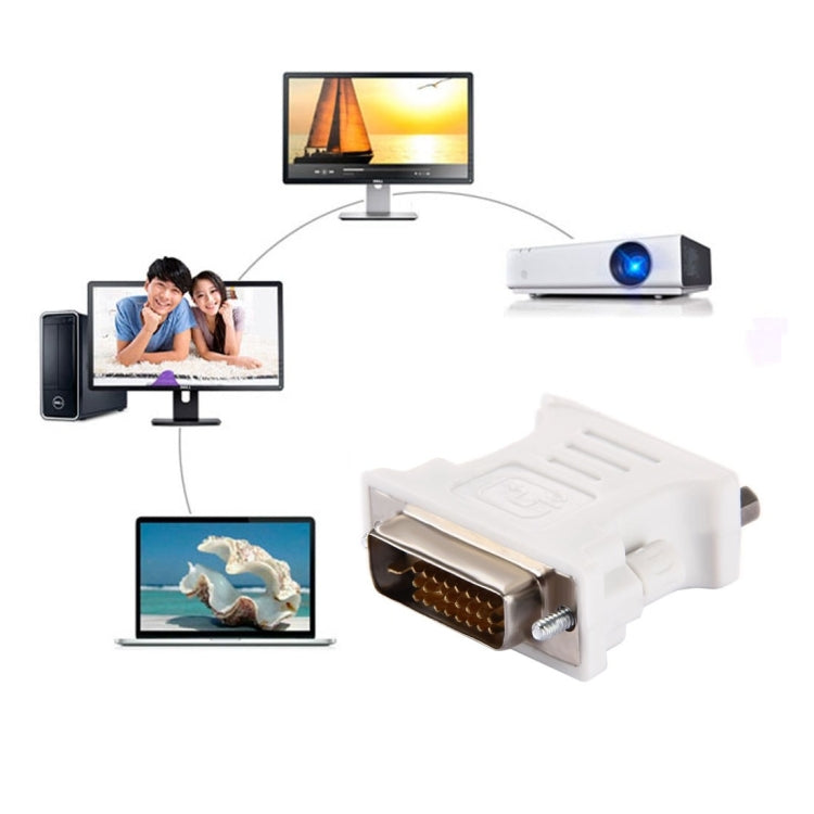 DVI 24+1 Pin Male to VGA 15Pin Female Adapter(White) by buy2fix