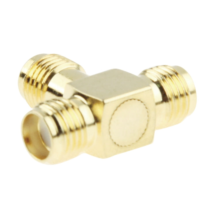 Gold Plated SMA Female to 2 SMA Female Adapter(Gold) by buy2fix