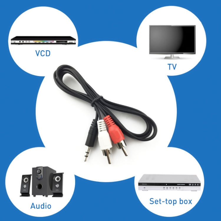 Good Quality Jack 3.5mm Stereo to RCA Male Audio Cable, Length: 5m by buy2fix