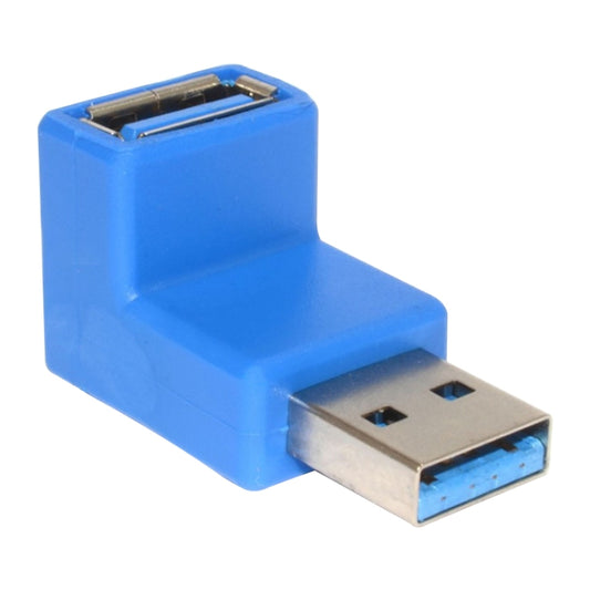USB 3.0 AM to USB 3.0 AF Cable Adapter with 90 Degree Angle (Blue) by buy2fix