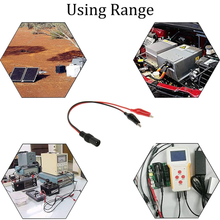 5.5 x 2.1mm Female Power Plug Alligator Clip Test Lead Cable by buy2fix