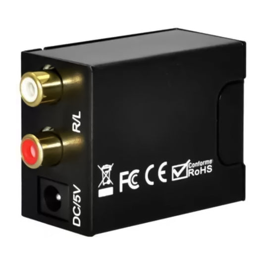 Analog RCA to Digital Optical Coaxial Toslink Audio Converter(Black) by buy2fix