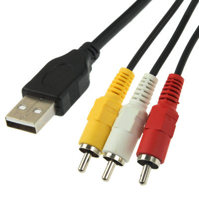 USB to 3 x RCA Male Cable, Length: 1.5m by buy2fix