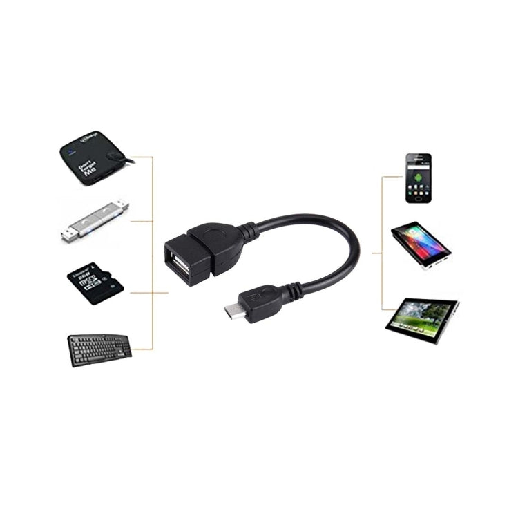 10cm USB A Female to Micro USB 5 Pin Male Adapter with OTG by buy2fix
