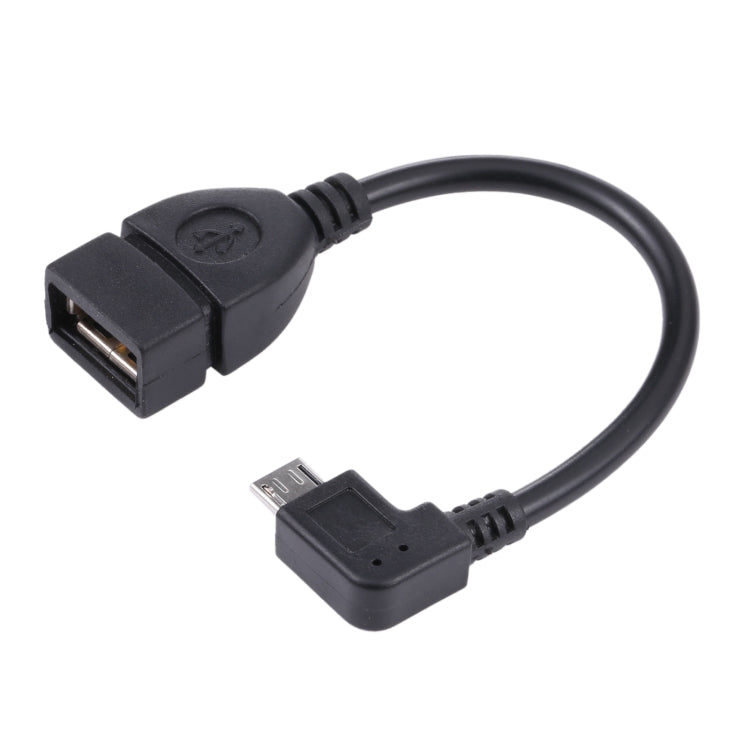 90 Degree Micro USB Male to USB 2.0 AF Adapter Cable with OTG Function For Galaxy / Nokia / LG / BlackBerry / HTC One X /Amazon Kindle / Sony Xperia etc. (13cm)(Black) by buy2fix