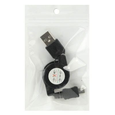 USB 2.0 to Micro USB Retractable Data Cable, Length: 10cm (Can be Extended to 75cm)(Black) by buy2fix