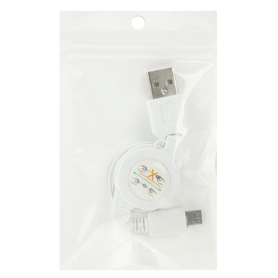 USB 2.0 to Micro USB Retractable Data Cable, Length: 10cm (Can be Extended to 75cm)(White) by buy2fix
