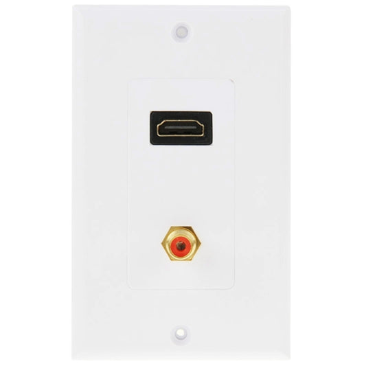 HDMI Female + RCA Female Plug Wall Plate Panel by buy2fix