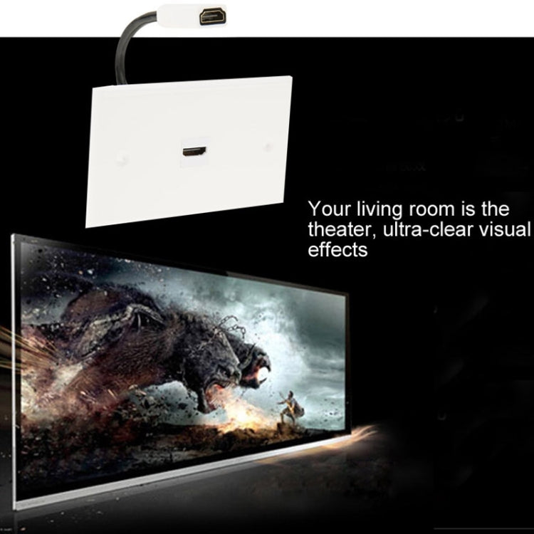 HDMI Female to HDMI Female Cable Wall Plate Panel, Cable Length: 18.5cm by buy2fix