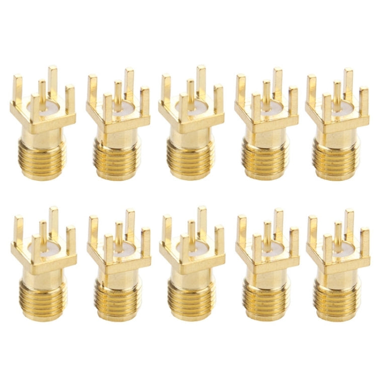 10 PCS Gold Plated SMA Female Panel Mount PCB Square Equally RF Connector Adapter by buy2fix