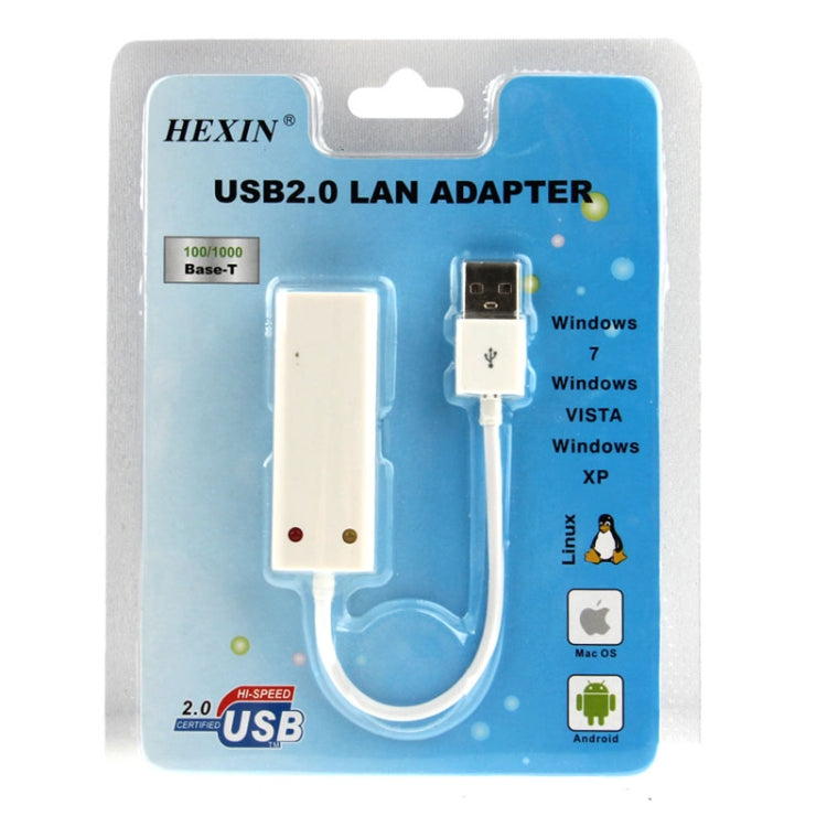 Hexin 100/1000Mhps Base-T USB 2.0 LAN Adapter Card for Tablet / PC / Apple Macbook by buy2fix