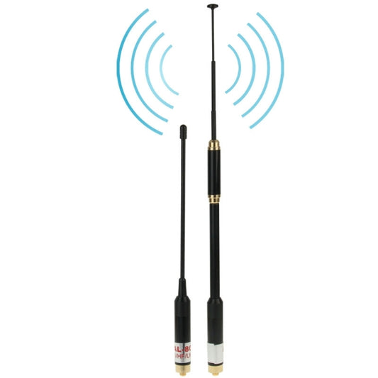AL-800 Dual Band 144/430MHz High Gain SMA-F Telescopic Handheld Radio Dual Antenna for Walkie Talkie, Antenna Length: 22cm / 86cm by buy2fix