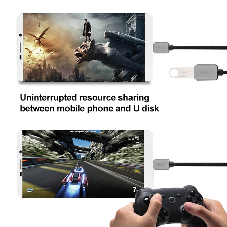 3m Woven Style 2A USB-C / Type-C 3.1 Male to USB 3.0 Male Data / Charger Cable by buy2fix