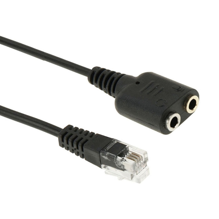 RJ9 Male to 2 x 3.5mm Female Audio Cable, Length: 20cm by buy2fix