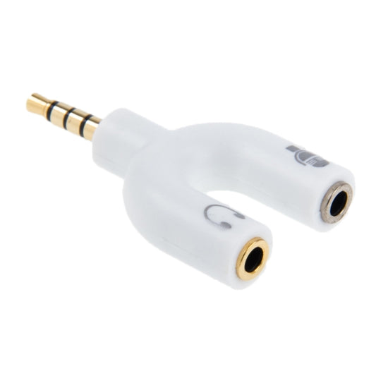 3.5mm Stereo Male to 3.5mm Headphone & Mic Female Splitter Adapter(White) by buy2fix