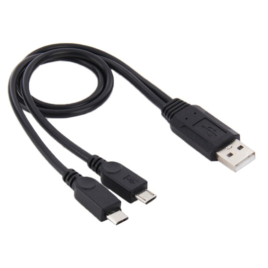 USB 2.0 Male to 2 Micro USB Male Cable, Length: About 30cm by buy2fix