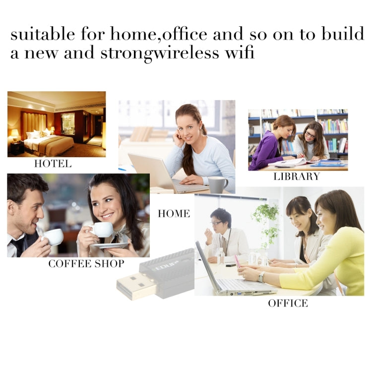 EDUP EP-N1581 Mini USB Wifi 802.11n/g/b 300Mbps 2.4GHz Wireless Adapter External Antenna by EDUP