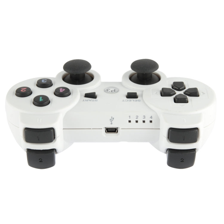 Double Shock III Wireless Controller, Manette Sans Fil Double Shock III for Sony PS3, Has Vibration Action(with logo)(White) by buy2fix