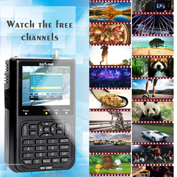 SATLINK WS6906 3.5 inch LCD Colour Screen Portable Digital Satellite Finder Meter(AU Plug) by buy2fix