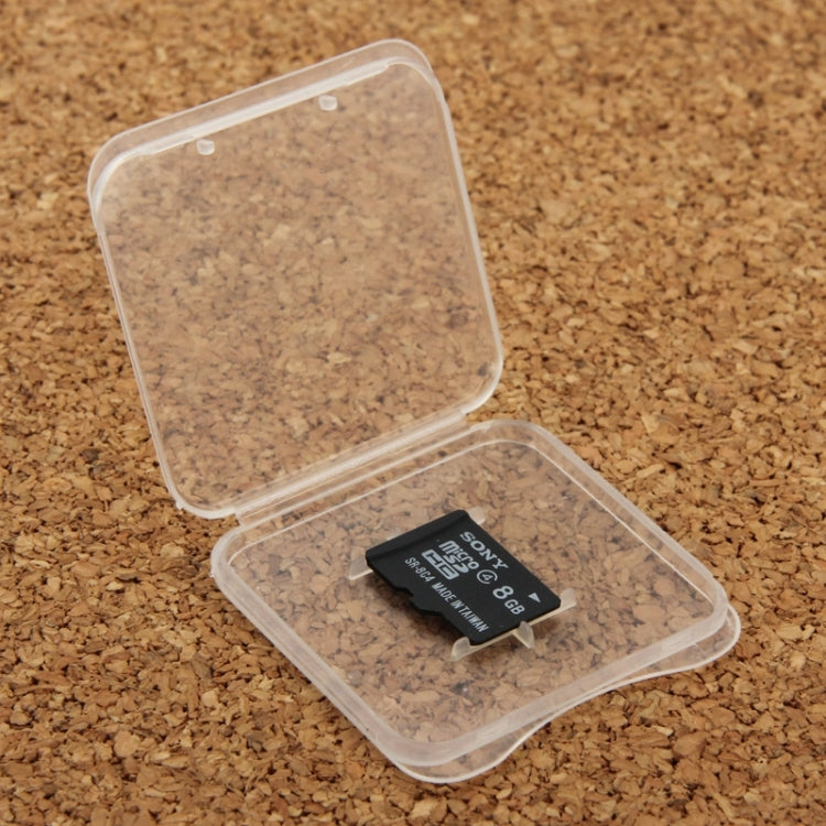 100 PCS Transparent Plastic Storage Card Box for Micro SD Card (TF Card) by buy2fix