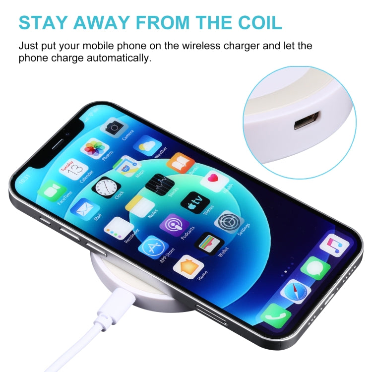 5W Universal QI Standard Round Wireless Charging Pad(White) by buy2fix